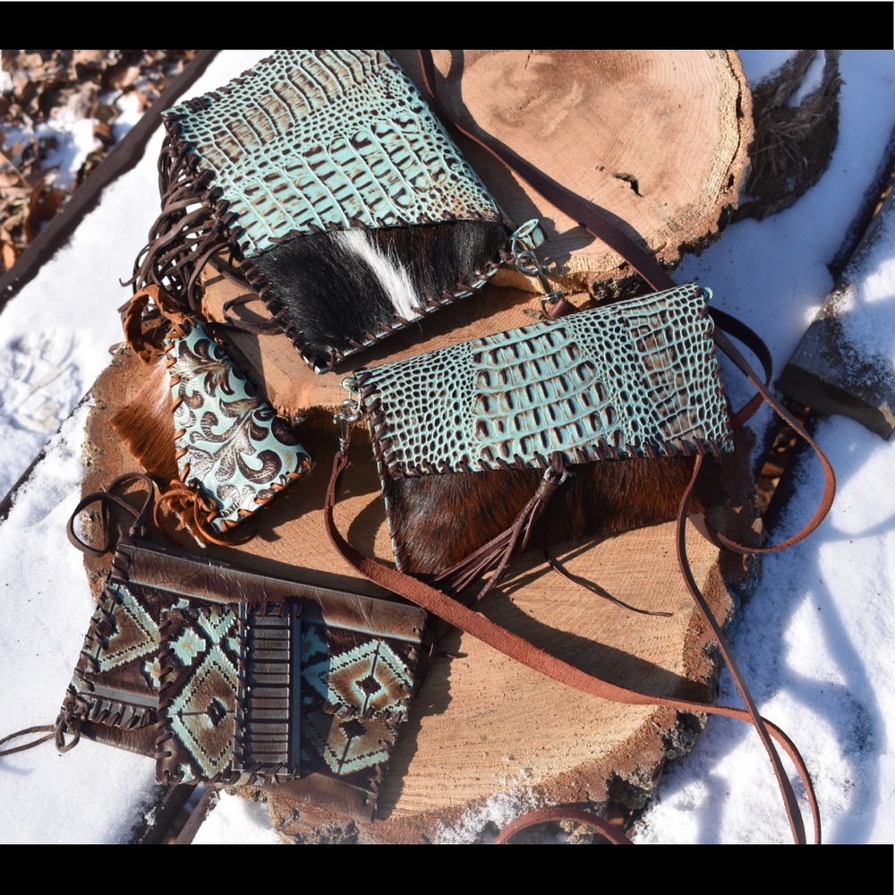 Western leather clutches